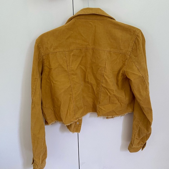Mustard Yellow Corduroy Crop Jacket - Picture 2 of 3